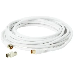 Cordon antenne blanc L.5 m avec adaptateur