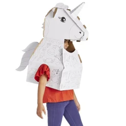 Costume en carton forme animal à colorier avec 6 feutres (2 modèles licorne ou dinosaure) < Gifi