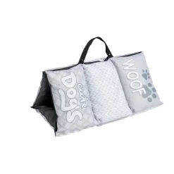 Couchage nomad chien gris et blanc 92x62xH8cm