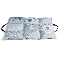 Couchage nomad chien gris et blanc 92x62xH8cm