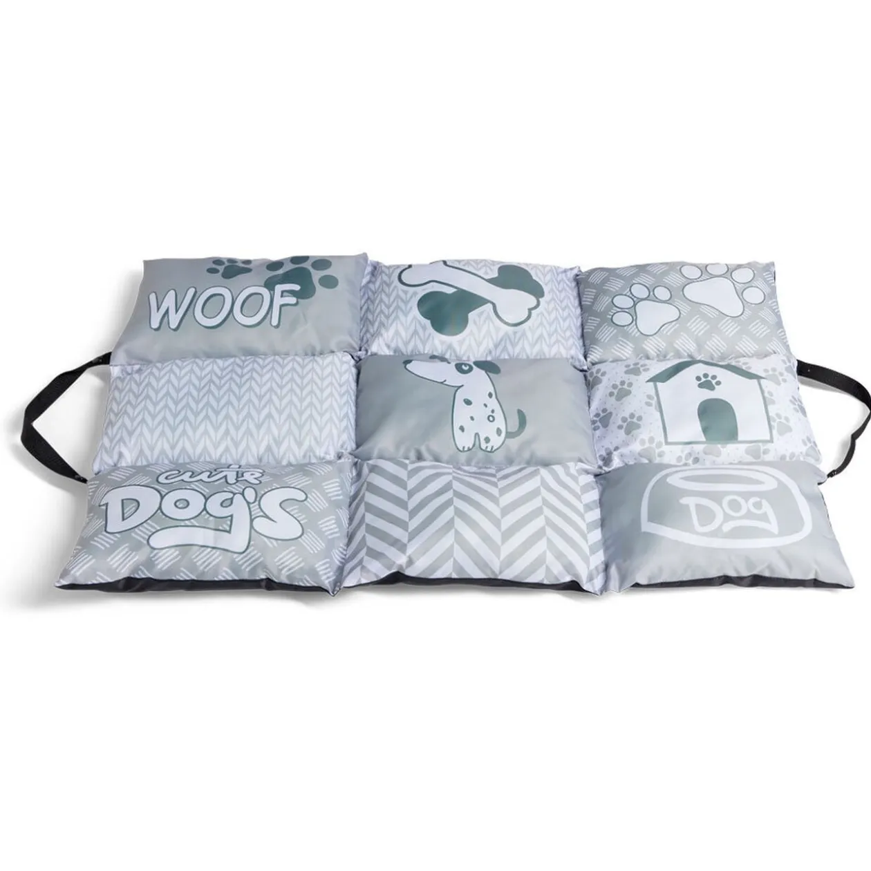 Couchage nomad chien gris et blanc 92x62xH8cm