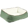 Couchage pour animal taille S L60X45XH19 cm vert et blanc