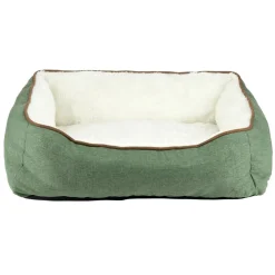Couchage pour animal taille S L60X45XH19 cm vert et blanc