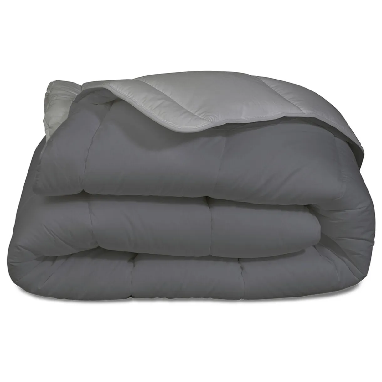 Couette légère 2 personnes bicolore gris 220x240cm < Gifi Online