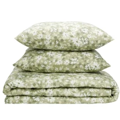 Couette 2 personnes 240x220cm avec 2 taies d'oreiller polyester motif floral vert < Gifi Hot