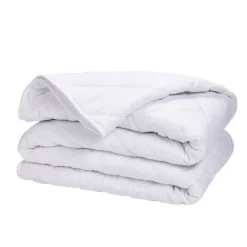 Couette 2 personnes 240x220cm tempérée microfibre lavée toucher doux uni blanc < Gifi New
