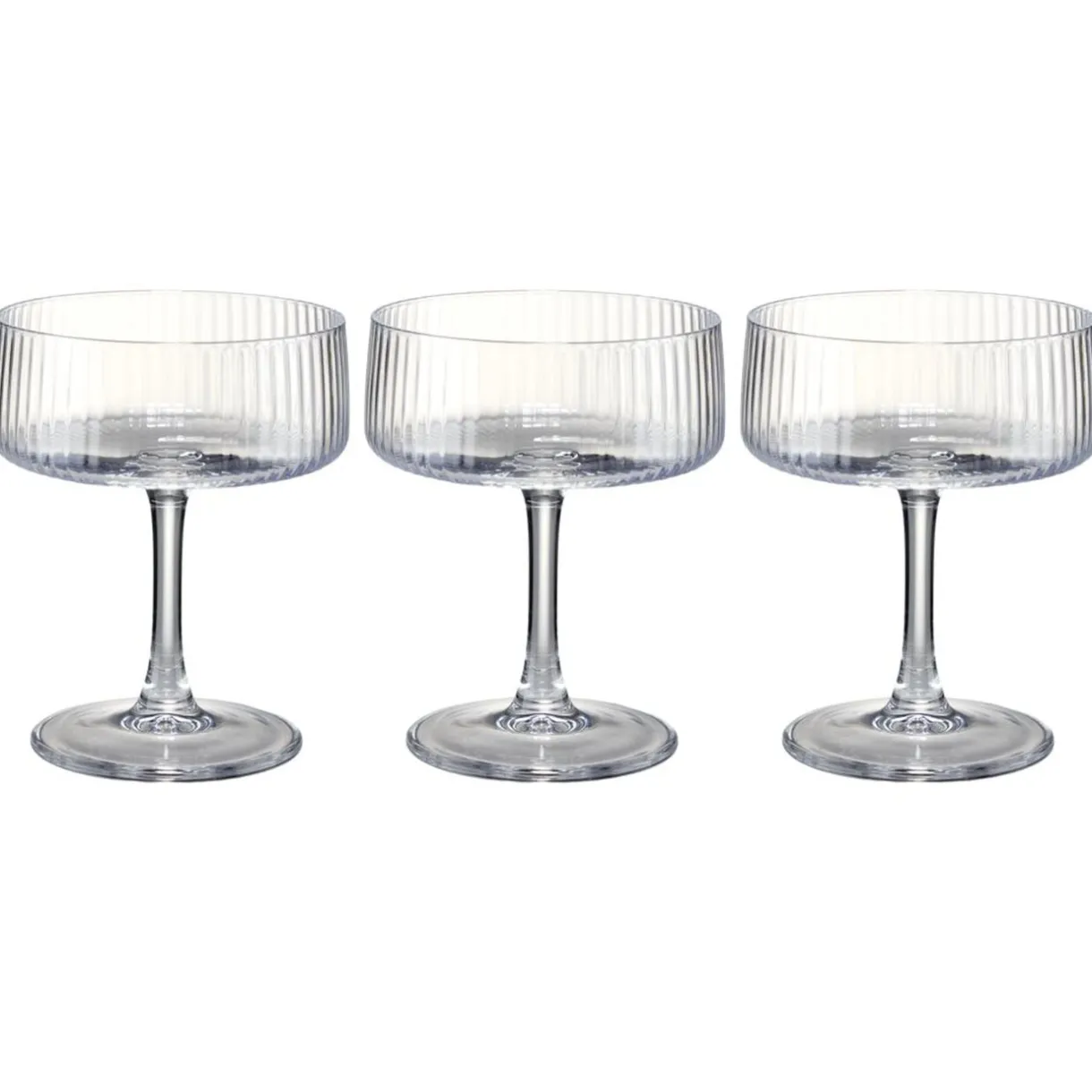 Coupe champagne X3 motif strié 240 ml Ø10XH12 cm verre transparent < Gifi Discount