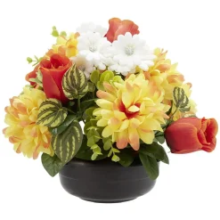 Coupe de fleurs artificielles 22 têtes orange < Gifi Online