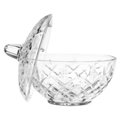 Coupelle en verre avec couvercle motif losange Ø12xH12cm < Gifi New