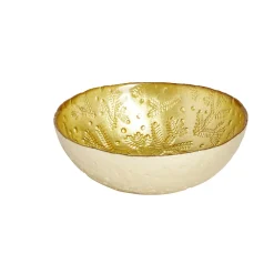 Coupelle en verre 200ml motif branches de sapin Ø12xH4,5cm - 3 coloris
