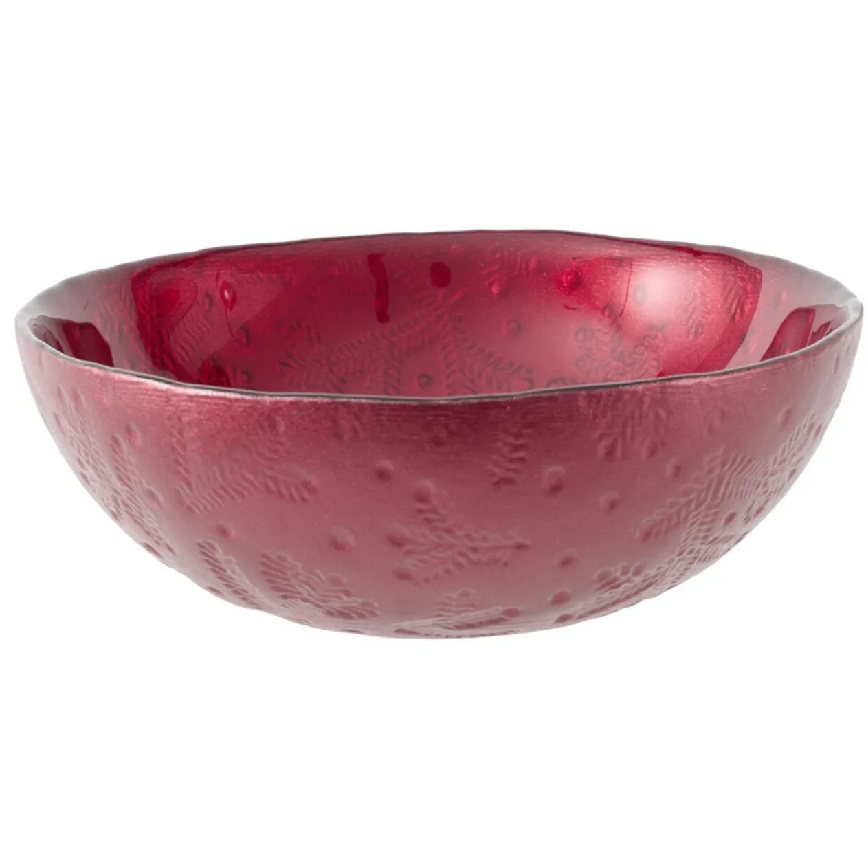 Coupelle en verre 200ml motif branches de sapin Ø12xH4,5cm - 3 coloris