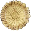 Coupelle forme fleur verre jaune ambre Ø20xH5cm