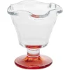 Coupelle à glace en verre avec pied coloré Ø10,6xH11,7cm < Gifi