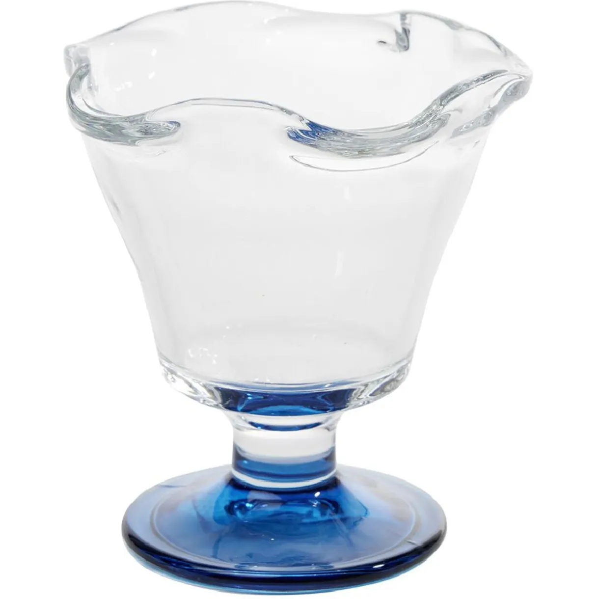 Coupelle à glace en verre avec pied coloré Ø10,6xH11,7cm < Gifi