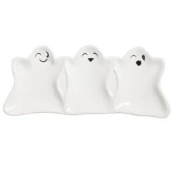 Coupelle Halloween forme fantôme dolomite blanc 10x23,5cm