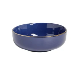 Coupelle Oslo faïence bleu marine avec bord doré Ø15xH10cm < Gifi Clearance