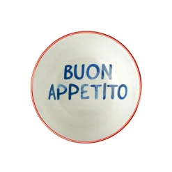 Coupelle porcelaine "Buon Appetito" blanche et bleue Ø11,5cm < Gifi Best