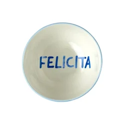 Coupelle porcelaine "Felicita" blanche et bleue Ø11,5cm < Gifi Outlet