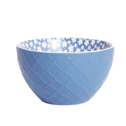 Coupelle porcelaine motif fleur bleue et blanche Ø13xH7,2cm