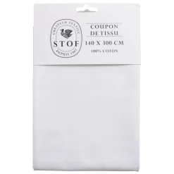 Coupon tissu coton 140x300cm blanc