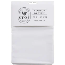 Coupon tissu coton 70x100cm blanc