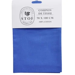 Coupon tissu coton 70x100cm bleu