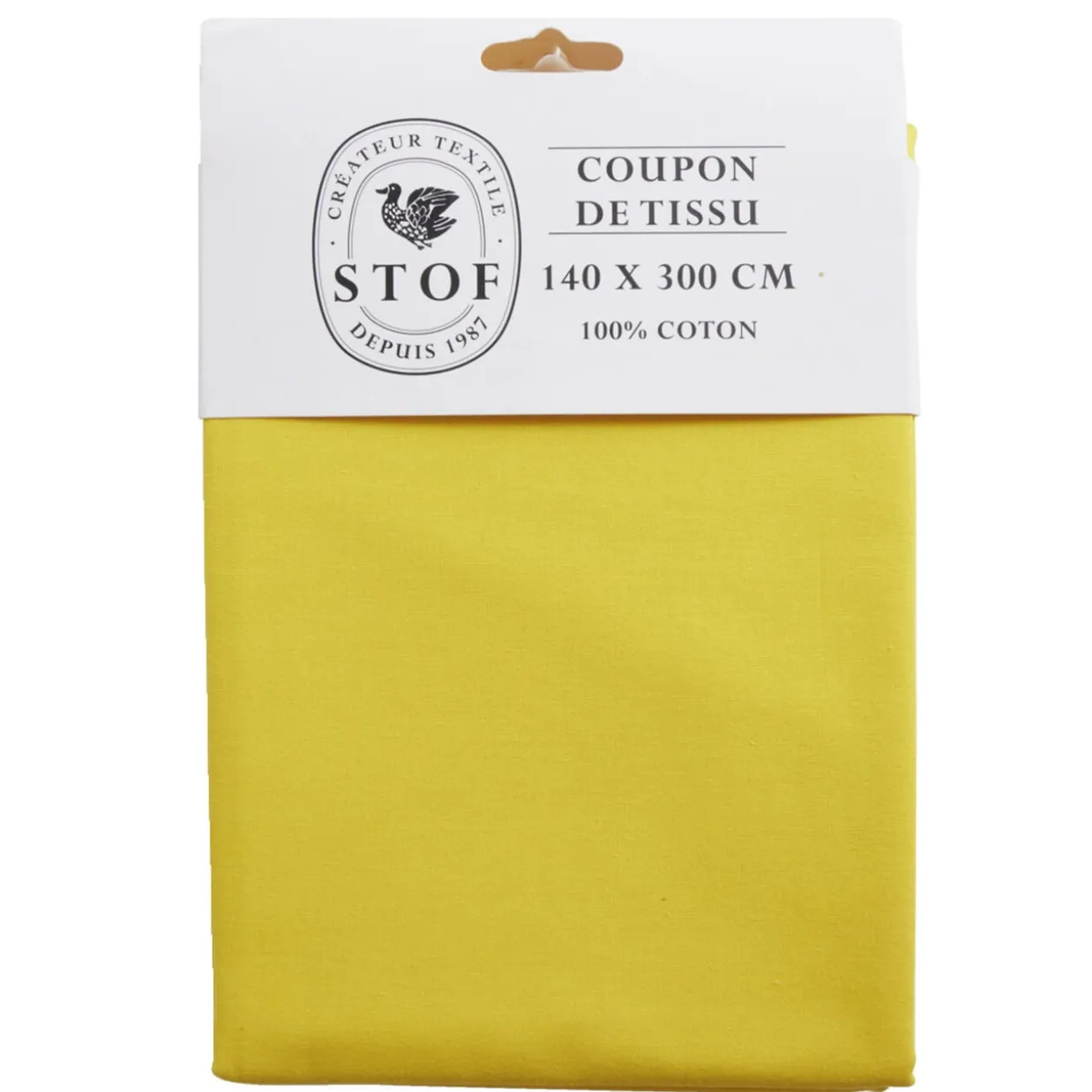 Coupon tissu coton 140x300cm jaune