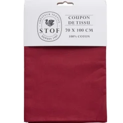 Coupon tissu coton 70x100cm rouge bordeaux