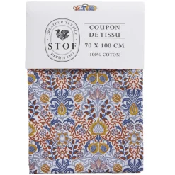 Coupon tissu imprimé Yvette 70x100cm coton rouge