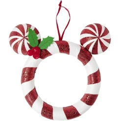 Couronne de Noël Disney façon Mickey rayure rouge et blanc Ø22cm < Gifi Outlet