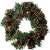 Couronne de Noël lumineuse 30LED blanc chaud pomme de pin Ø30cm