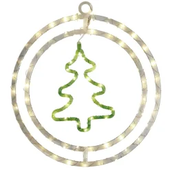 Couronne de Noël lumineuse 74LED sapin ou renne Ø36cm (2 modèles)