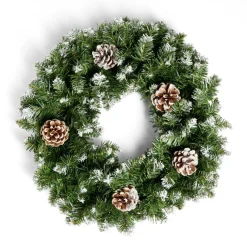 Couronne de Noël sapin artificiel et pomme de pin vert Ø45cm < Gifi Clearance