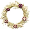 Couronne en paille et fleurs séchées Ø26 cm < Gifi Discount