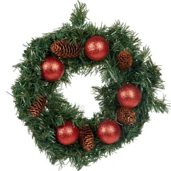 Couronne sapin et pomme de pin artificiel