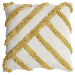 Coussin carré blanc écru tufté coloré 40x40cm (3 modèles) < Gifi Outlet