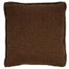Coussin carré bouclette uni 60x60cm (2 modèles rouge ou marron)