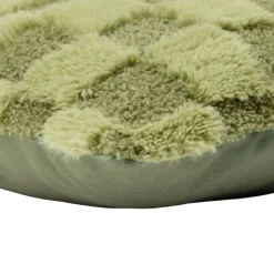 Coussin carré damier ton sur ton 45x45cm (2 modèles rouge ou vert) < Gifi Best