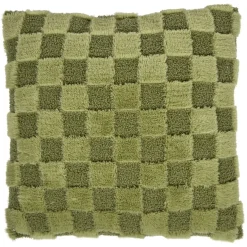 Coussin carré damier ton sur ton 45x45cm (2 modèles rouge ou vert) < Gifi Best