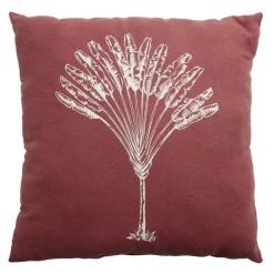 Coussin carré déperlant rouge motif palmier blanc 40x40cm < Gifi New