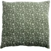 Coussin carré déperlant vert sapin motif floral blanc 40x40cm < Gifi