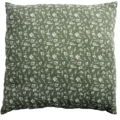 Coussin carré déperlant vert sapin motif floral blanc 40x40cm < Gifi