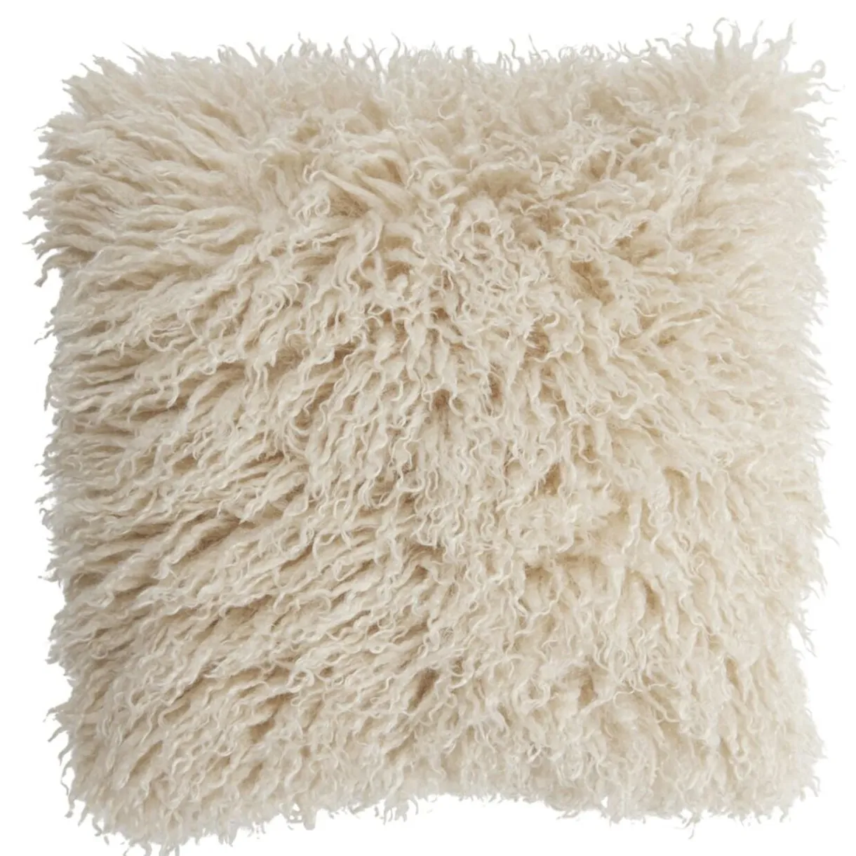Coussin carré fausse fourrure longue 40x40cm (2 modèles beige ou taupe) < Gifi Outlet