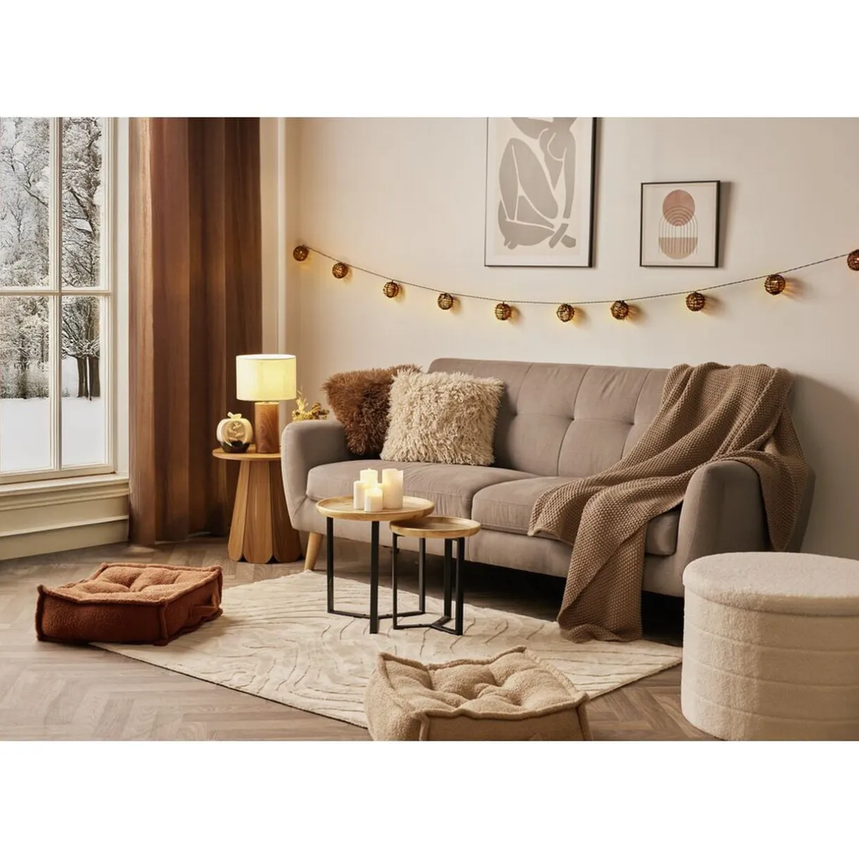 Coussin carré fausse fourrure longue 40x40cm (2 modèles beige ou taupe) < Gifi Outlet