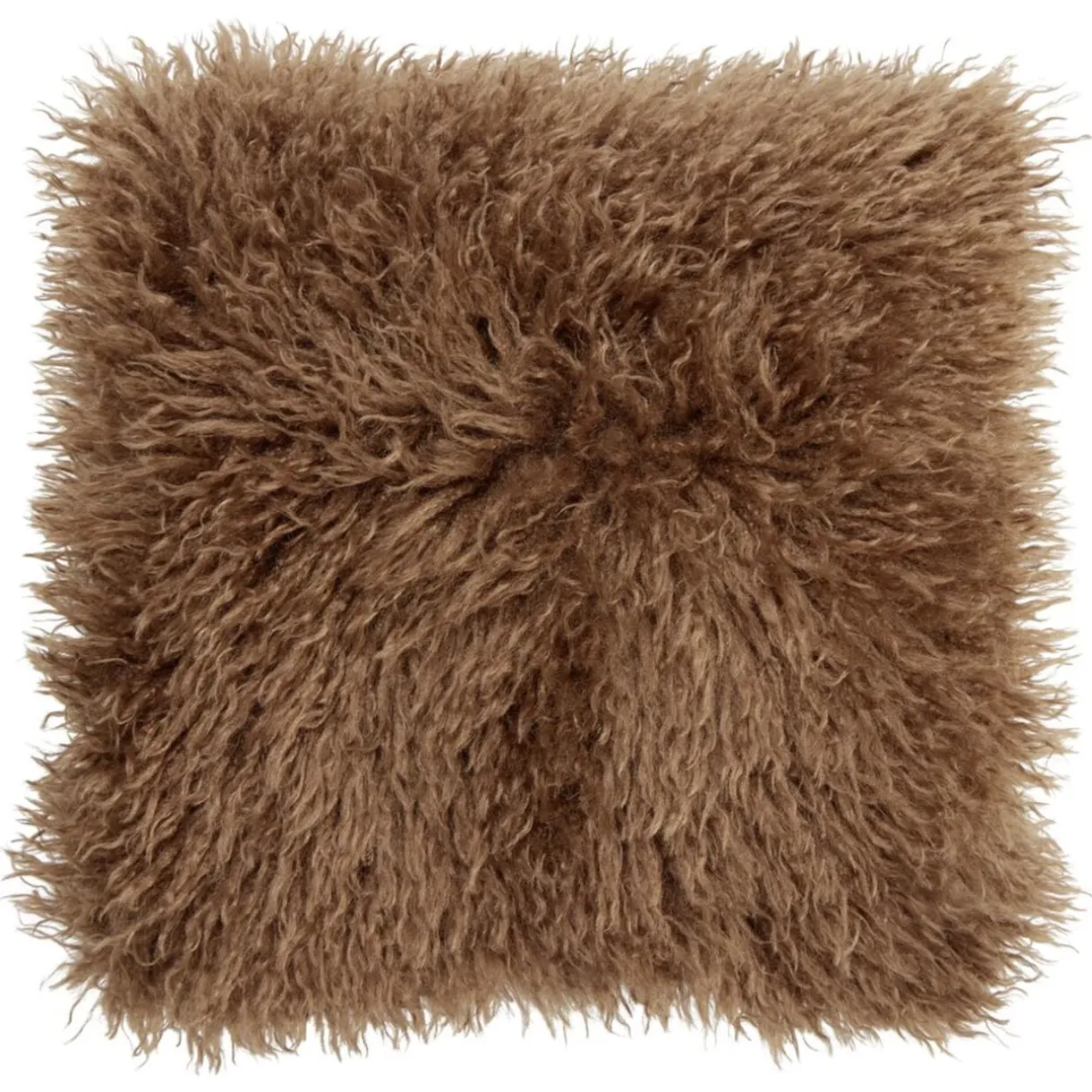 Coussin carré fausse fourrure longue 40x40cm (2 modèles beige ou taupe) < Gifi Outlet