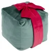 Coussin carré forme cadeau de Noël ruban polyester L20X20XH20 cm (2 modèles vert ou rose) < Gifi New