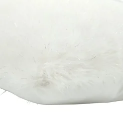 Coussin carré imitation fourrure poils longs L45X45Xép.8 cm blanc < Gifi Discount