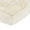 Coussin carré imprimé village de Noël tissu bouclette L40X40Xép. 8 cm blanc
