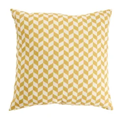 Coussin carré motif chevron bicolore 45x45cm (2 modèles jaune ou bleu) < Gifi Discount
