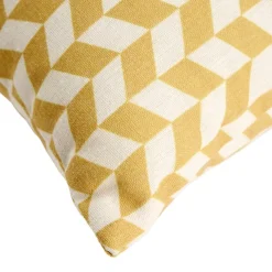 Coussin carré motif chevron bicolore 45x45cm (2 modèles jaune ou bleu) < Gifi Discount